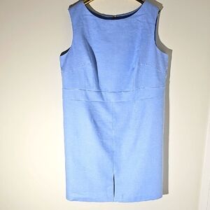Talbots NWT Elegant Blue Sleeveless Dress. Size 14W. Lovely Spring Summer Dress.